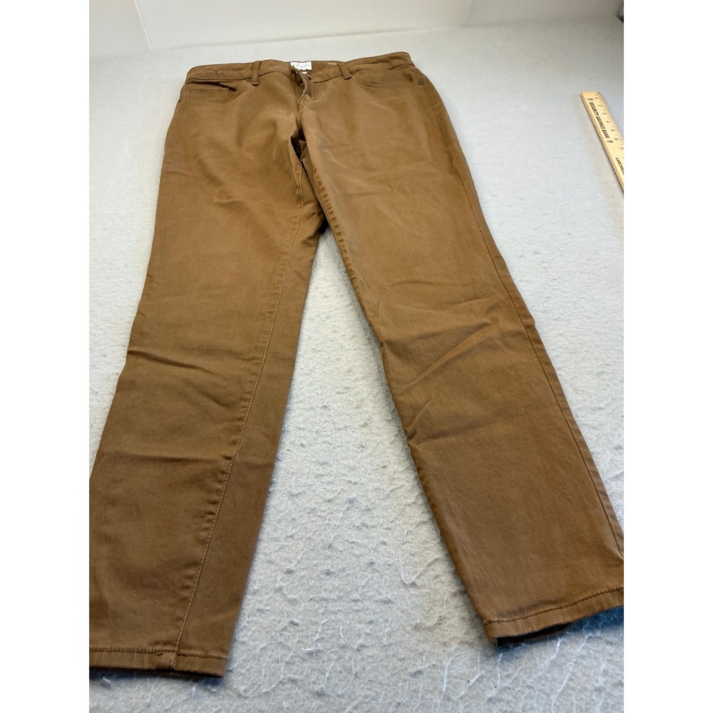 S&Co‎ Brown Slim Straight Leg Pants Stretch Cotton Tobacco Size 10 Casual